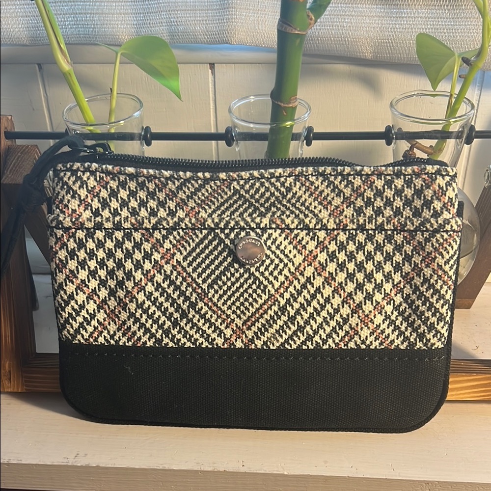 Lands End Plaid Black Women's Wristlet